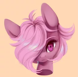 Size: 1091x1087 | Tagged: safe, artist:dammmnation, derpibooru import, oc, unofficial characters only, earth pony, pony, bust, earth pony oc, eyelashes, female, hair over one eye, image, mare, png, simple background, solo, yellow background