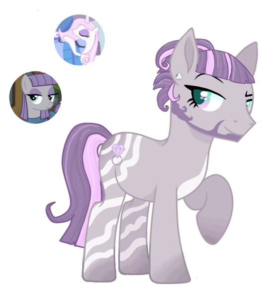 Size: 3105x3419 | Tagged: safe, artist:starshade, artist:vernorexia, derpibooru import, fleur-de-lis, maud pie, oc, earth pony, pony, bangs, base used, beard, commission, ear piercing, earring, facial hair, fusion, gem, gradient eyes, gradient hooves, gradient legs, gray coat, image, jewelry, magical lesbian spawn, male, markings, multicolored eyes, multicolored mane, offspring, piercing, pink mane, png, purple mane, short mane, stallion, straight mane