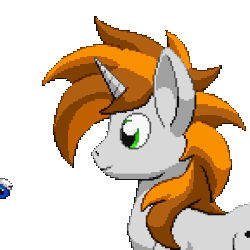Size: 576x576 | Tagged: safe, artist:kelvin shadewing, derpibooru import, oc, oc:electric blue, oc:gentlesteps, unofficial characters only, pegasus, pony, unicorn, animated, cute, fetish, gif, image, macro, male, micro, pixel art, safe vore, soft vore, stallion, swallowing, vore, willing prey, willing vore