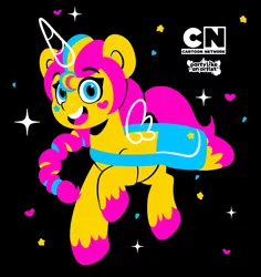 Size: 3779x4000 | Tagged: safe, artist:partylikeanartist, derpibooru import, sunny starscout, alicorn, earth pony, pony, bag, braid, calarts, cartoon network, color palette challenge, eye clipping through hair, eyebrows, eyebrows visible through hair, g5, image, limited palette, lineless, looking at you, png, ponytail, saddle bag, solo, unshorn fetlocks