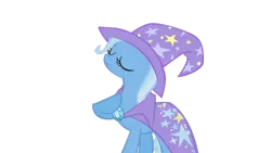 Size: 3266x1837 | Tagged: safe, artist:mr-loco-moto, derpibooru import, trixie, pony, unicorn, cape, clothes, eyes closed, female, hat, image, mare, png, simple background, solo, transparent background, trixie's cape, trixie's hat, vector