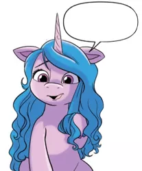 Size: 1270x1536 | Tagged: safe, derpibooru import, edit, edited screencap, idw, screencap, izzy moonbow, pony, unicorn, my little pony: a new generation, spoiler:comic, spoiler:g5comic, cute, dialogue, female, g5, image, izzybetes, jpeg, mare, meme, meme template, sad