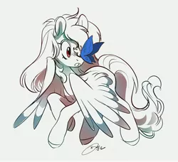 Size: 4096x3730 | Tagged: safe, artist:opalacorn, derpibooru import, oc, unofficial characters only, butterfly, insect, pegasus, pony, female, image, jpeg, mare, signature, simple background, sitting, sitting on nose, solo, white background