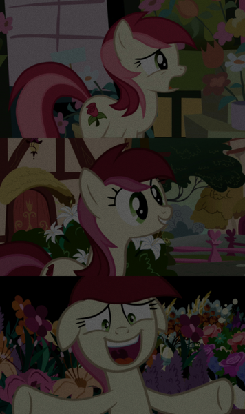 Size: 1280x2160 | Tagged: safe, edit, edited screencap, editor:jerryakiraclassics19, screencap, roseluck, pony, a friend in deed, bridle gossip, it isn't the mane thing about you, '90s, 80s, female, image, mare, open mouth, png, smiling
