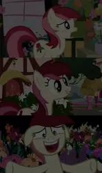 Size: 1280x2160 | Tagged: safe, edit, edited screencap, editor:jerryakiraclassics19, screencap, roseluck, pony, a friend in deed, bridle gossip, it isn't the mane thing about you, '90s, 80s, female, image, mare, open mouth, png, smiling