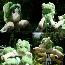 Size: 4000x4000 | Tagged: safe, artist:bastler, derpibooru import, oc, oc:nettle vienna, unofficial characters only, earth pony, pony, female, image, irl, jpeg, leaves, mare, photo, plushie