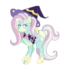 Size: 3624x3917 | Tagged: safe, artist:vernorexia, derpibooru import, oc, oc:cordelia, alicorn, pony, bow, cape, cloak, clothes, commission, female, hat, heterochromia, image, magic, magic wand, magical girl, markings, png, shawl, simple background, small wings, solo, spotted, stars, transparent background, wings, witch hat