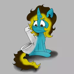 Size: 3000x3000 | Tagged: safe, artist:sweet, derpibooru import, oc, oc:sweet disaster, unicorn, but why, commission, commissioner:reversalmushroom, funny, image, png, toilet, toilet butt pony