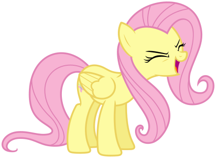 Size: 440x322 | Tagged: safe, artist:unimportantusername, derpibooru import, fluttershy, pegasus, pony, sonic rainboom (episode), .svg available, eyes closed, female, folded wings, full body, hooves, image, mare, meme origin, open mouth, open smile, png, simple background, smiling, solo, standing, tail, trace, transparent background, vector, wings, yay