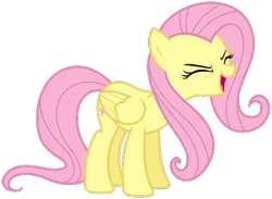 Size: 440x322 | Tagged: safe, artist:unimportantusername, derpibooru import, fluttershy, pegasus, pony, sonic rainboom (episode), .svg available, eyes closed, female, folded wings, full body, hooves, image, mare, meme origin, open mouth, open smile, png, simple background, smiling, solo, standing, tail, trace, transparent background, vector, wings, yay