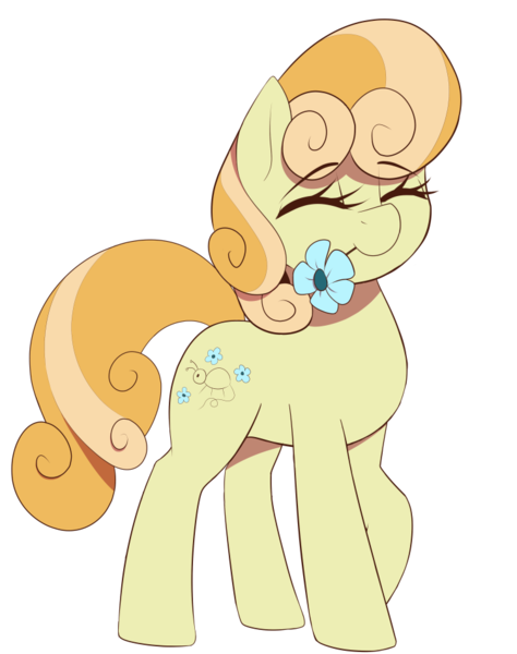 Size: 750x950 | Tagged: safe, artist:thebatfang, derpibooru import, junebug, pony, cute, eyes closed, female, flower, flower in mouth, image, mare, mouth hold, png, simple background, smiling, solo, transparent background