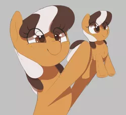 Size: 1148x1050 | Tagged: safe, artist:thebatfang, derpibooru import, oc, oc:s'mare, ponified, unofficial characters only, earth pony, food pony, original species, pony, cute, earth pony oc, eye clipping through hair, female, food, freckles, gray background, hoof hold, image, mare, plushie, png, simple background, smiling
