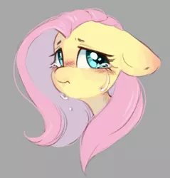 Size: 844x882 | Tagged: safe, artist:melodylibris, derpibooru import, fluttershy, pegasus, pony, blushing, bust, crying, cute, female, floppy ears, image, mare, png, sad, shyabetes, solo