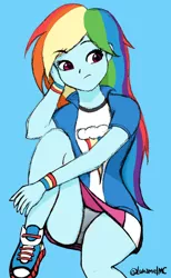 Size: 1280x2072 | Tagged: suggestive, color edit, derpibooru import, edit, rainbow dash, equestria girls, clothes, colored, image, panties, png, skin color edit, skirt, underwear, upskirt