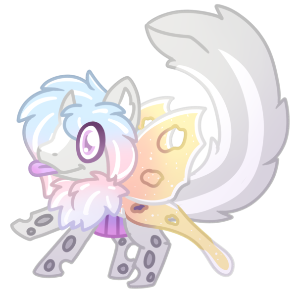 Size: 1507x1492 | Tagged: safe, artist:michini, derpibooru import, oc, unofficial characters only, changeling, hybrid, changeling oc, chest fluff, chibi, cute, image, png, requested art, simple background, solo, tail, tailmouth, tongue out, transparent background