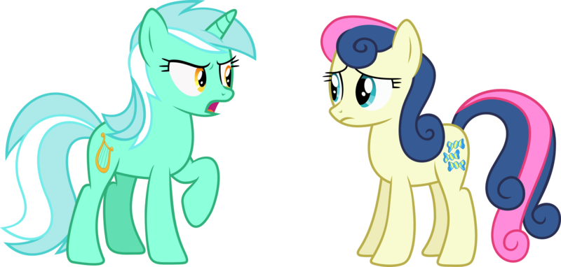 Size: 2060x984 | Tagged: safe, artist:starryshineviolet, derpibooru import, bon bon, lyra heartstrings, sweetie drops, earth pony, pony, unicorn, season 7, triple threat, duo, duo female, female, g4, image, lyra is not amused, mare, png, simple background, transparent background, unamused, vector