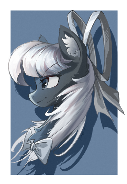 Size: 1417x2048 | Tagged: safe, artist:疾云星火, derpibooru import, oc, oc:wbw, oc:wbwpony, unofficial characters only, pegasus, pony, black and white, black fur, bowtie, confident, ear fluff, grayscale, image, monochrome, pegasus oc, png, side view, solo, wbw, wbwpony, white hair, white mane, wings, 白黑白, 🎀