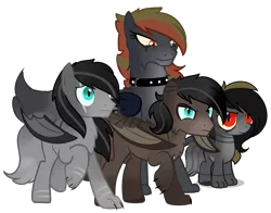 Size: 5830x4565 | Tagged: safe, artist:highrolleryt, derpibooru import, oc, unofficial characters only, bat pony, cat, cat pony, hybrid, original species, pony, base used, bat pony oc, bat wings, choker, eye scar, female, frown, image, male, mare, png, scar, simple background, spiked choker, stallion, transparent background, wings, worried