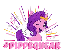Size: 650x550 | Tagged: safe, derpibooru import, official, pipp petals, pegasus, pony, my little pony: a new generation, 2d, cropped, design, female, g5, image, mare, merchandise, one eye closed, png, shirt design, simple background, text, transparent background, wink