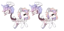 Size: 655x324 | Tagged: safe, artist:dammmnation, derpibooru import, oc, unofficial characters only, cow plant pony, monster pony, original species, plant pony, augmented, augmented tail, base used, duo, horns, image, plant, png, simple background, tail, transparent background