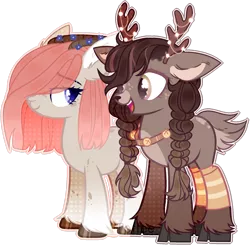 Size: 1920x1886 | Tagged: safe, artist:toffeelavender, derpibooru import, oc, unofficial characters only, deer, deer pony, original species, pony, antlers, base used, clothes, cloven hooves, ear fluff, image, leg warmers, png, simple background, smiling, transparent background, unshorn fetlocks