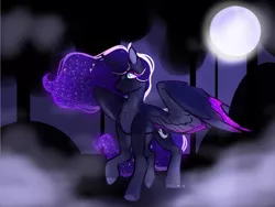 Size: 984x738 | Tagged: safe, artist:tyotheartist1, derpibooru import, princess luna, alicorn, pony, detailed background, female, image, mare, png, solo, solo female, wings
