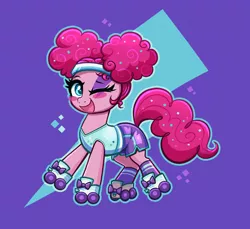 Size: 4000x3658 | Tagged: safe, artist:confetticakez, derpibooru import, pinkie pie, earth pony, pony, scare master, alternate hairstyle, blush sticker, blushing, clothes, colored pupils, costume, cute, diapinkes, high res, image, nightmare night costume, one eye closed, open mouth, pinkie puffs, png, solo, wink