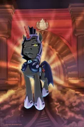 Size: 855x1283 | Tagged: safe, artist:hinoraito, derpibooru import, oc, unofficial characters only, pony, unicorn, image, male, night guard, png, solo, stallion
