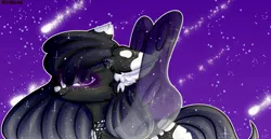 Size: 1665x860 | Tagged: safe, artist:dillice, derpibooru import, oc, unofficial characters only, pegasus, pony, ear fluff, female, image, jpeg, mare, night, solo, stars