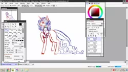 Size: 1366x768 | Tagged: safe, artist:dillice, derpibooru import, oc, unofficial characters only, pony, unicorn, female, horn, image, jpeg, lineart, mare, raised hoof, unicorn oc, wip