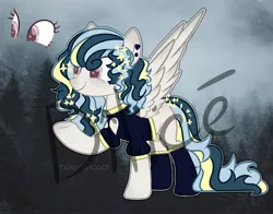 Size: 2560x2005 | Tagged: safe, artist:dillice, derpibooru import, oc, unofficial characters only, pegasus, pony, base used, clothes, ear piercing, ethereal mane, female, image, jpeg, mare, pegasus oc, piercing, raised hoof, smiling, socks, solo, starry mane, wings