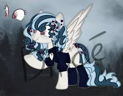 Size: 2560x2005 | Tagged: safe, alternate version, artist:dillice, derpibooru import, oc, unofficial characters only, pegasus, pony, base used, clothes, ear piercing, eyelashes, female, image, jpeg, mare, pegasus oc, piercing, raised hoof, smiling, socks, solo, wings