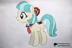 Size: 1500x1000 | Tagged: safe, artist:rockingscorpion, derpibooru import, coco pommel, earth pony, pony, 2014, female, image, jpeg, mare, simple background, solo, white background