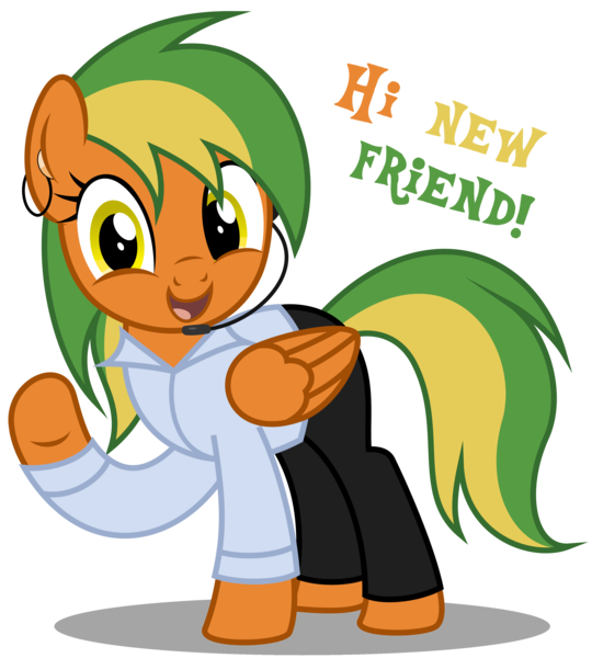 Size: 3080x3420 | Tagged: safe, artist:strategypony, derpibooru import, oc, oc:naviga, unofficial characters only, pegasus, pony, clothes, cute, dialogue, headset, headset mic, hi new friend, image, looking at you, pegasus oc, png, simple background, transparent background, waving, waving at you, wings