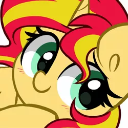 Size: 1469x1469 | Tagged: safe, artist:kittyrosie, derpibooru import, sunset shimmer, pony, unicorn, equestria girls, blushing, cute, image, jpeg, shimmerbetes, wip