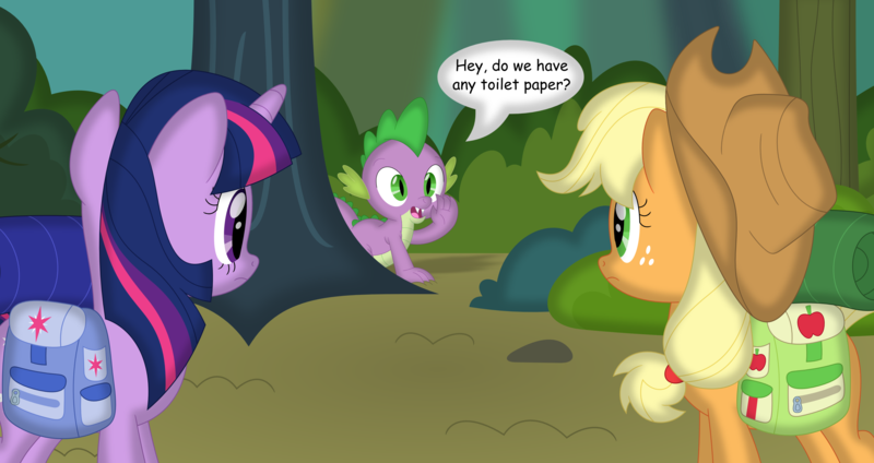 Size: 3553x1882 | Tagged: safe, artist:porygon2z, derpibooru import, applejack, spike, twilight sparkle, dragon, earth pony, pony, unicorn, applejack's hat, cowboy hat, female, hat, image, male, mare, open mouth, png, speech bubble, unicorn twilight