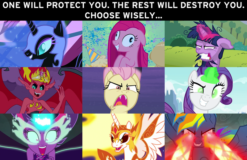 Size: 960x620 | Tagged: safe, derpibooru import, edit, edited screencap, screencap, daybreaker, fluttershy, nightmare moon, pinkie pie, princess celestia, princess luna, rainbow dash, rarity, sci-twi, sunset shimmer, twilight sparkle, alicorn, bat pony, earth pony, pegasus, pony, unicorn, a royal problem, bats!, equestria girls, equestria girls (movie), friendship games, friendship is magic, inspiration manifestation, lesson zero, party of one, season 1, season 2, season 4, season 7, secrets and pies, bat ponified, caption, evil grin, evil pie hater dash, eye beams, faic, fangs, female, flutterbat, glow, glowing eyes, glowing horn, grin, horn, image, image macro, insanity, inspirarity, mare, meme, messy mane, midnight sparkle, nightmare fuel, pinkamena diane pie, png, possessed, race swap, shitposting, slasher smile, smiling, sunset satan, text, twilight snapple, unicorn twilight, what were they thinking, you know for kids