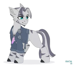 Size: 4000x3508 | Tagged: safe, artist:sinner_png, derpibooru import, oc, oc:zero, unofficial characters only, zebra, fallout equestria, beard, denim jacket, facial hair, fallout equestria: of shadows, feather, glasses, image, jewelry, male, necklace, png, simple background, solo, transparent background