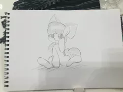 Size: 2048x1536 | Tagged: safe, artist:up_p_ab, derpibooru import, apple bloom, earth pony, pony, female, filly, foal, image, irl, jpeg, pencil drawing, photo, sketch, solo, traditional art