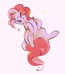Size: 2558x2884 | Tagged: safe, artist:mirroredsea, derpibooru import, pinkie pie, earth pony, pony, female, image, jpeg, looking at you, mare, one eye closed, simple background, smiling, smiling at you, solo, sparkles, wink, winking at you