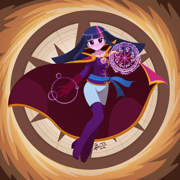 Size: 1280x1280 | Tagged: safe, artist:howxu, derpibooru import, twilight sparkle, equestria girls, boots, cape, clothes, cosplay, costume, crossover, doctor strange, female, gloves, image, jewelry, magic, marvel, marvel comics, mcu, necklace, png, robe, shoes, solo, superhero