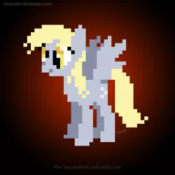 Size: 1299x1299 | Tagged: safe, artist:hinoraito, derpibooru import, derpy hooves, pegasus, pony, gradient background, image, pixel art, png, solo, spread wings, wings