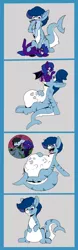 Size: 373x1200 | Tagged: semi-grimdark, suggestive, artist:ponyfusk, derpibooru import, oc, oc:cyaera, oc:hakari, oc:sophia, unofficial characters only, bat pony, original species, pony, shark, shark pony, undead, vampire, vampony, abdominal bulge, belly, big belly, comic, digestion, female, image, imminent vore, internal, jpeg, male, mare, post-vore, stallion, vore