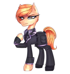 Size: 2880x3040 | Tagged: safe, artist:opal_radiance, derpibooru import, oc, earth pony, pony, athlete, black, clothes, commission, gray, image, png, purple, short hair, suit