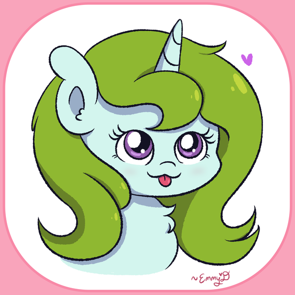 Size: 1200x1200 | Tagged: safe, artist:sketchydesign78, derpibooru import, oc, oc:sketchy design, unofficial characters only, pony, unicorn, :p, bust, cute, heart, image, png, portrait, solo, tongue out