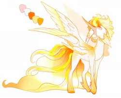 Size: 2048x1655 | Tagged: safe, artist:damayantiarts, derpibooru import, princess celestia, alicorn, pony, female, image, jpeg, looking back, mane of fire, mare, redesign, simple background, solo, white background