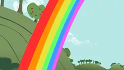 Size: 3410x1920 | Tagged: safe, derpibooru import, screencap, hearts and hooves day (episode), season 2, cloud, high res, image, jpeg, no pony, rainbow, tree