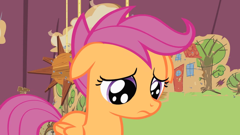 Size: 3410x1920 | Tagged: safe, derpibooru import, screencap, scootaloo, pegasus, pony, flight to the finish, season 4, female, filly, floppy ears, foal, high res, image, jpeg, sad, solo