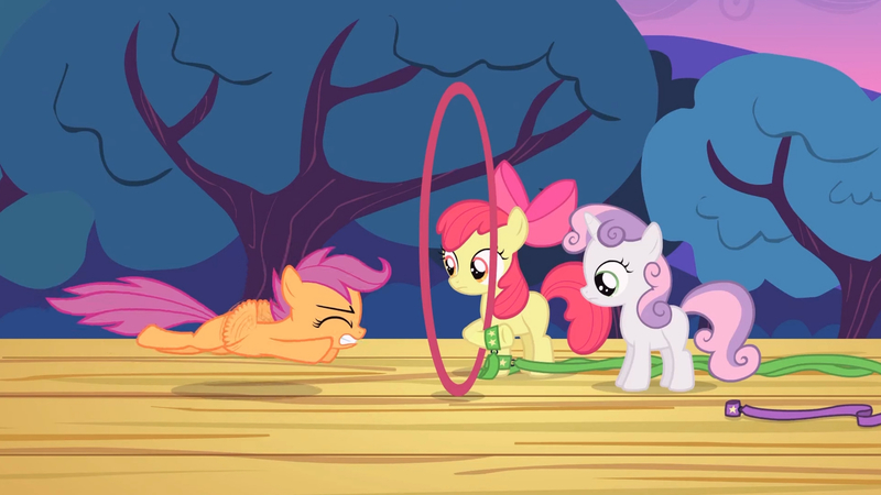 Size: 3410x1920 | Tagged: safe, derpibooru import, screencap, apple bloom, scootaloo, sweetie belle, earth pony, pegasus, pony, unicorn, flight to the finish, season 4, apple bloom's bow, bow, cutie mark crusaders, eyes closed, female, filly, flying, foal, hair bow, high res, image, jpeg, scootaloo can't fly, spread wings, trio, wings