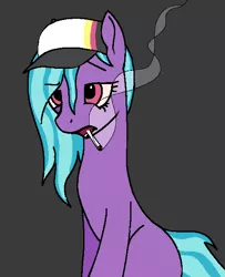 Size: 519x638 | Tagged: safe, artist:swegmeiser, derpibooru import, azure velour, pony, cigarette, image, ms paint, png, solo